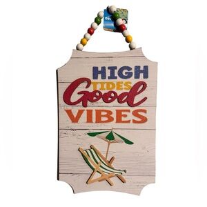 High Tides Good Vibes Beach Chair Sparkly Wooden Sign